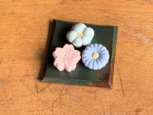 和菓子のようなアロマストーン＆プレートセット 陶器 アロマ
