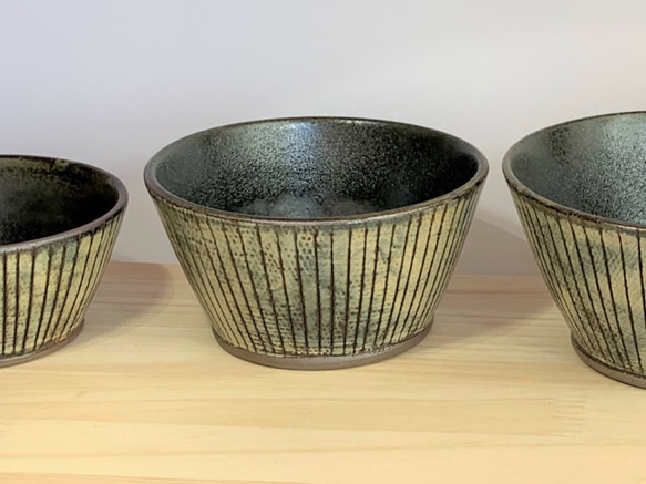 ストライプ深鉢(小)　陶器　 3枚目の画像