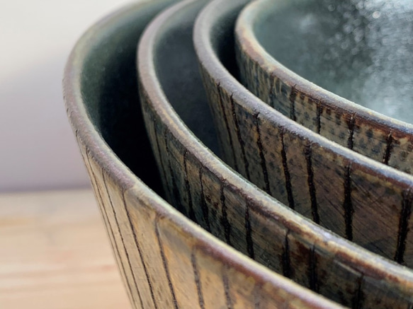 ストライプ深鉢(ミニ)　陶器　 7枚目の画像
