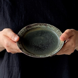 ストライプ小皿　五寸皿　銘々皿　プレート　陶器 5枚目の画像