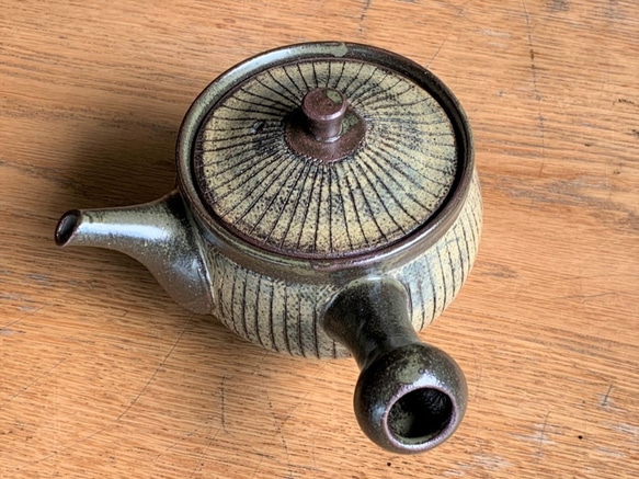 ストライプ急須(小)　陶器　煎茶 2枚目の画像
