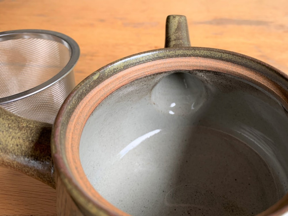 ストライプ急須(大)　陶器　煎茶 3枚目の画像