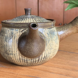 ストライプ急須(大)　陶器　煎茶 5枚目の画像