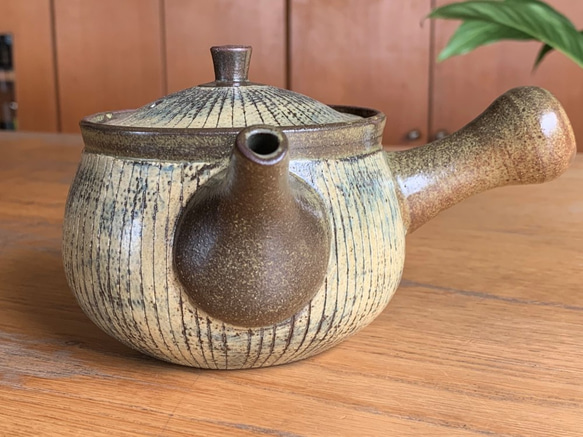 ストライプ急須(大)　陶器　煎茶 5枚目の画像