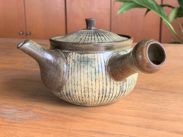 ストライプ急須(大)　陶器　煎茶 6枚目の画像