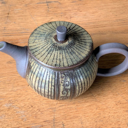 ストライプポット　陶器　紅茶　煎茶 2枚目の画像