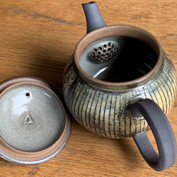 ストライプポット　陶器　紅茶　煎茶 6枚目の画像