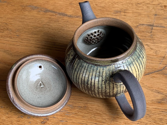 ストライプポット　陶器　紅茶　煎茶 6枚目の画像