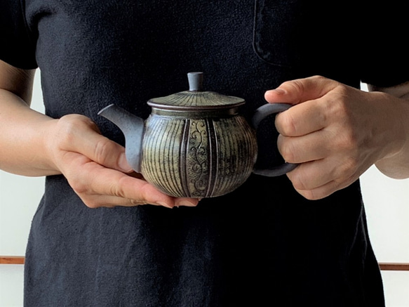 ストライプポット　陶器　紅茶　煎茶 9枚目の画像
