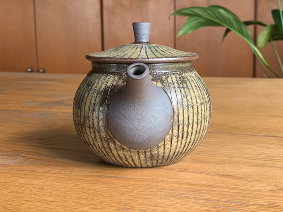ストライプポット　陶器　紅茶　煎茶 10枚目の画像