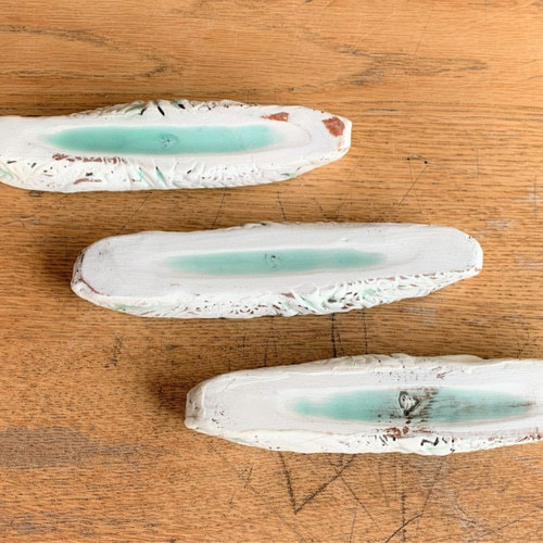 箸とスプーンが一緒に置ける ナイフ＆フォークレスト3個組 陶器