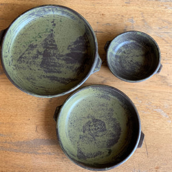 鉄釉グラタン皿（大）　耐熱陶器 10枚目の画像