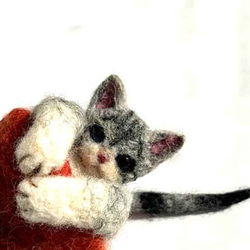 2way♪Cat in Christmas stockings アメショー　ペンダント＆ブローチ　 9枚目の画像