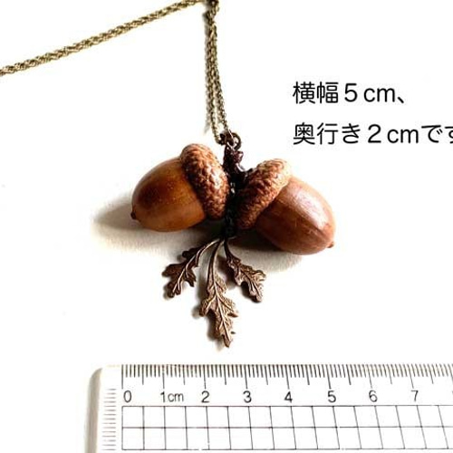 双子のどんぐりネックレス レッドオーク ー八ヶ岳の森からー