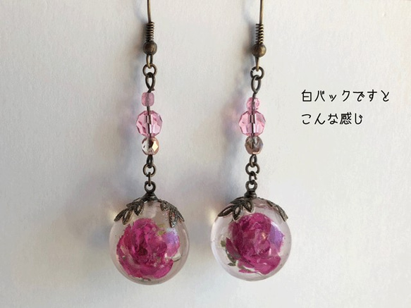 Botanical  jewelry世界で一番小さな薔薇のアンティーク風ピアス 3枚目の画像