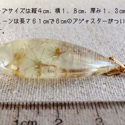 Botanical  jewelry　草牡丹inクォーツ　ネックレス L 2枚目の画像