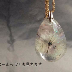 K14GF Botanical  jewelry　草牡丹inダイヤモンドダスト　クォーツネックレス 3枚目の画像