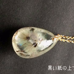 K14GF Botanical  jewelry　草牡丹inダイヤモンドダスト　クォーツネックレス 5枚目の画像