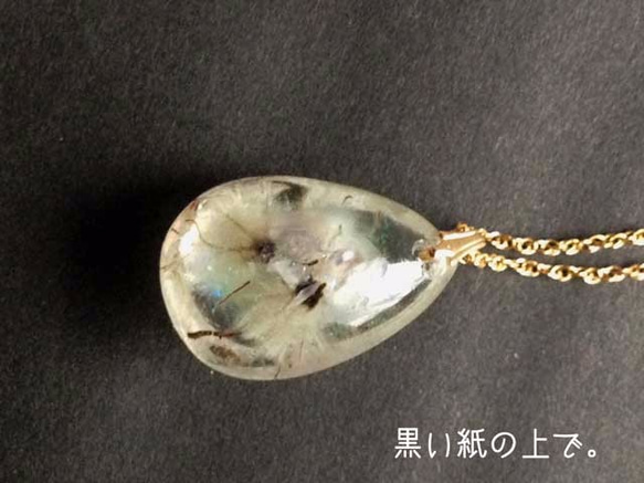 K14GF Botanical  jewelry　草牡丹inダイヤモンドダスト　クォーツネックレス 5枚目の画像
