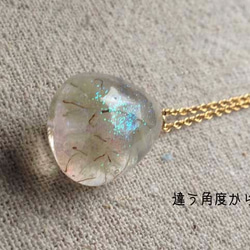 K14GF Botanical  jewelry　草牡丹inダイヤモンドダスト　クォーツネックレス 6枚目の画像