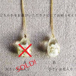 Botanical jewelry  ヤマハハコinクォーツ　スライドボール付きネックレス 3枚目の画像