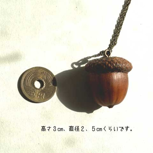 どんぐりの王様♪レッドオークのどんぐりペンダント XL 革紐orチェーン