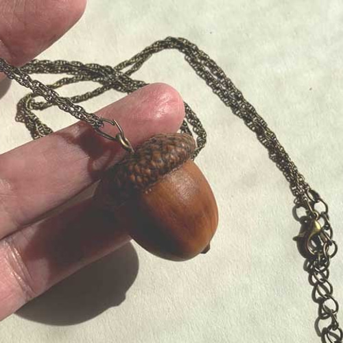 どんぐりの王様♪レッドオークのどんぐりペンダント XL 革紐orチェーン