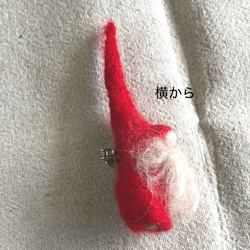 形状安定羊毛フェルト　森の妖精トントゥ　ブローチ 4枚目の画像