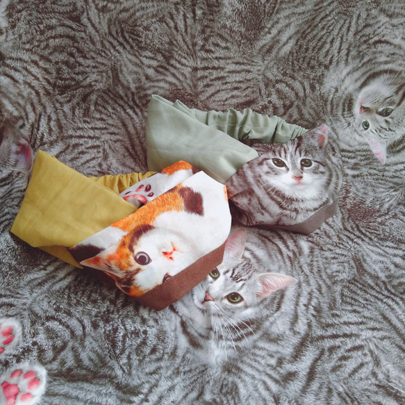 [各 2 色 x 3 限量版] Nekonokaori 毛布頭巾 | 貓系列 &amp; 印花布貓 Amesho 第2張的照片