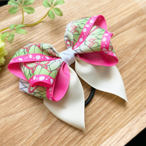 ヘアゴム ベビーヘアクリップ 小花クロス1〜5 ラバー ヘア クリップ