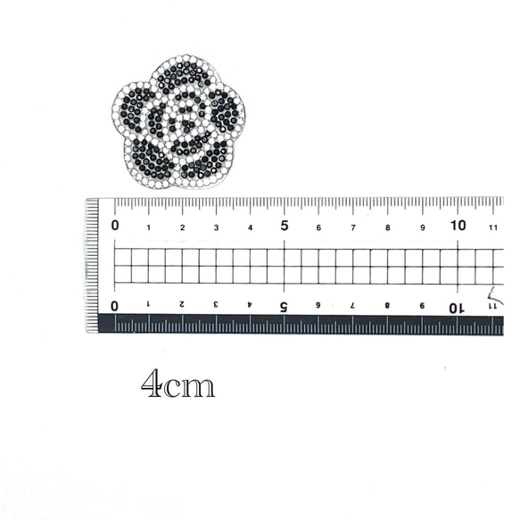 カメリアワッペン　花ワッペン　キラキラワッペン　デコ　アイロンワッペン　ワッペン 2枚目の画像