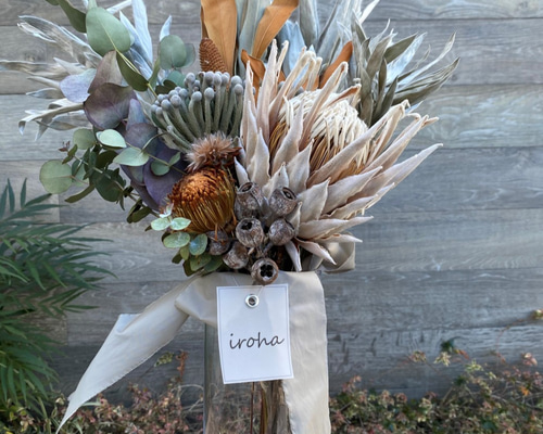 キングプロテアのスワッグ ドライフラワー iroha 通販 11294443