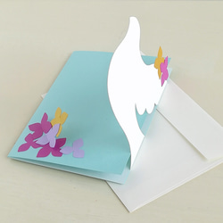 はと×紫陽花■封筒付メッセージカード 2枚目の画像