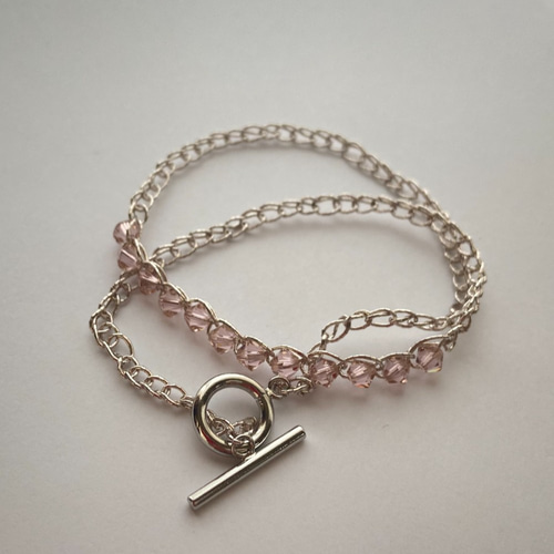 シルバーxローズ 「あたかも」ブレスレット ブレスレット Rokokoro