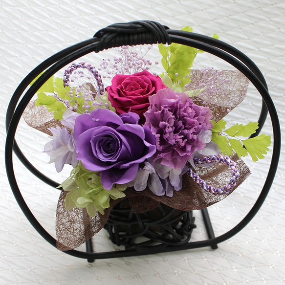 古希のお祝い 喜寿 卒寿 長寿のお誕生日に！ 和風 プリザーブド