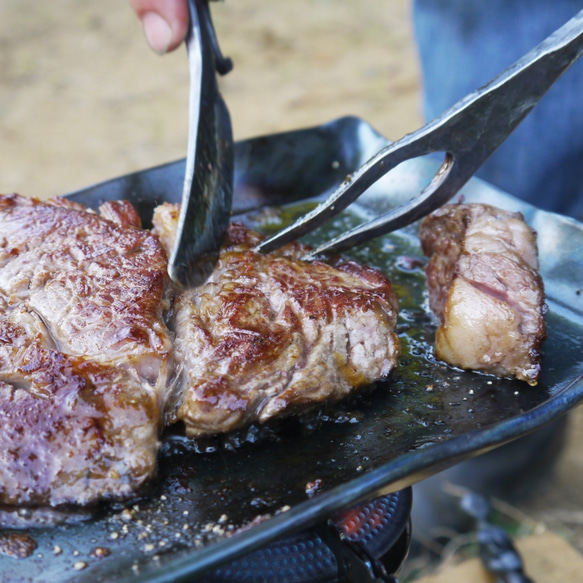 鍛冶屋のBBQ鉄板4.5mm　縁あり 9枚目の画像