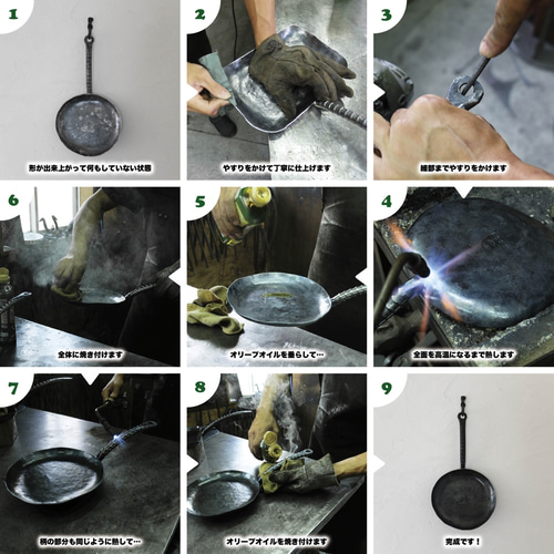 4.5mm極厚鉄板｜鉄のフライパン｜シーズニング不要｜アウトドア