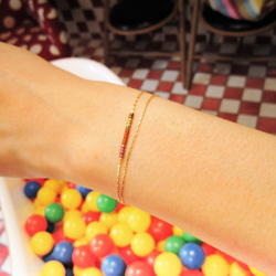 Genie series |glass beads bracelet #10 red&purple 1枚目の画像