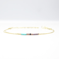 Genie series | glass beads bracelet #5 blue&purple 3枚目の画像