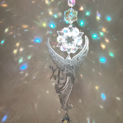 サンキャッチャー兼壁掛けお守りオーナメント　女神様風天使　水晶結界 2枚目の画像