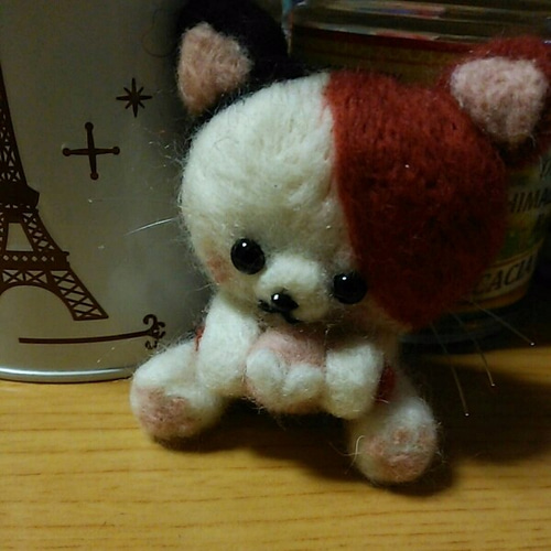 羊毛フェルト ぶち猫ちゃん 送料140円 羊毛フェルト masamaru711 通販