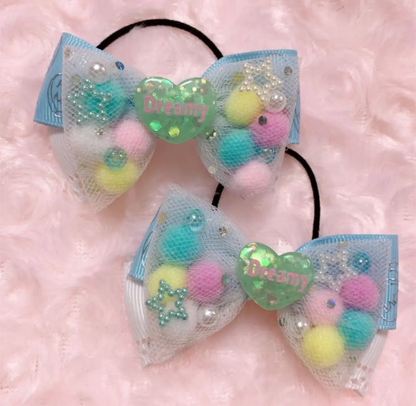 ♡ハンドメイド♡ヘアゴムリボン 784 ハンドメイド リボン ヘアゴム チェック 赤 チェリー
