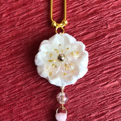 パステルカラーの桜かんざし(白×ピンク) 2枚目の画像
