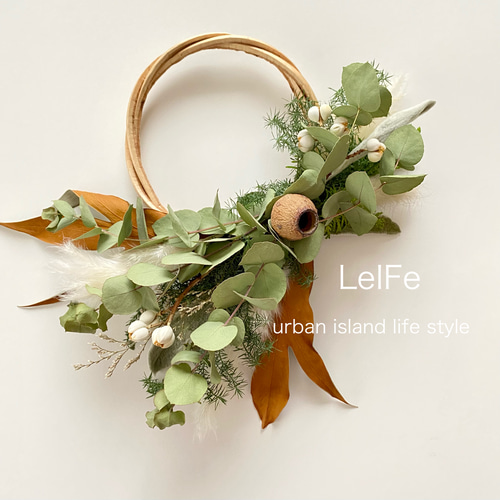 6.ユーカリハーフリース 匿名配送】☆リボン選べる♪ フレッシュ生花 ユーカリ ハーフリース