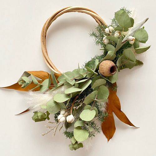 ユーカリとガンベルズブランチのハーフリース リース leife 通販