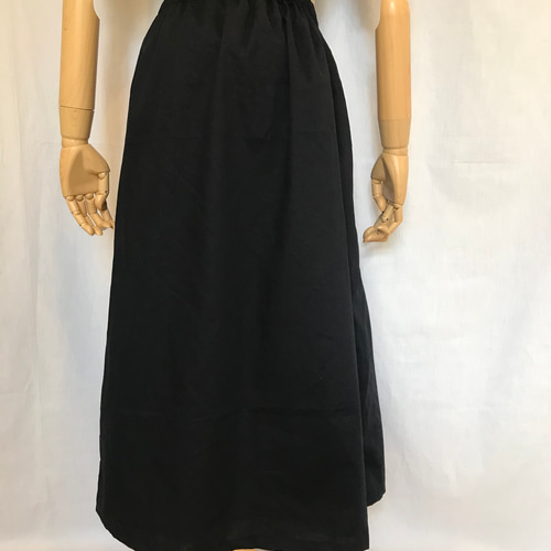 ウエストベルトのスッキリ☆ギャザースカート☆飾りリボン付き