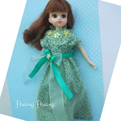 リカちゃんの服 ハンドメイド♡春色のドレス♡ リカちゃんの服 ハンドメイド♡春色のドレス♡
