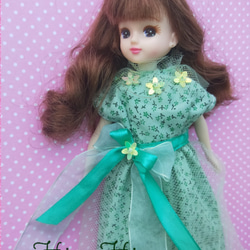 **Hsiang Hsiang**  licca-chan dress  ♡リカちゃん服   春色レースお花ワンピース 2枚目の画像