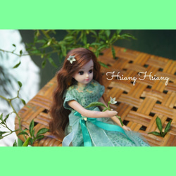 **Hsiang Hsiang**--リカちゃんのお洋服--licca--莉卡娃娃--綠意盎然綠色花洋裝--僅有一件 第3張的照片
