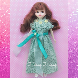 **Hsiang Hsiang**  licca-chan dress  ♡リカちゃん服   春色レースお花ワンピース 4枚目の画像